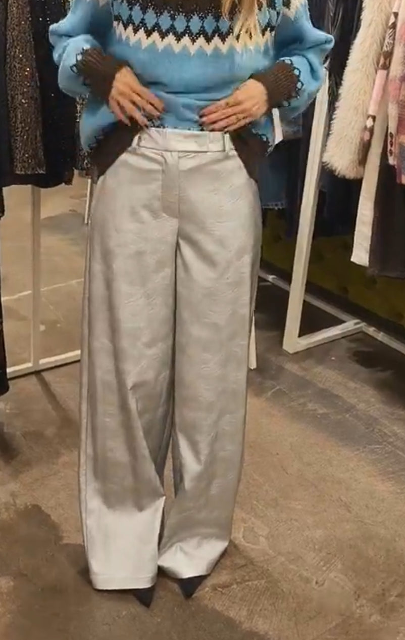 Pantalone palazzo metallizzato
