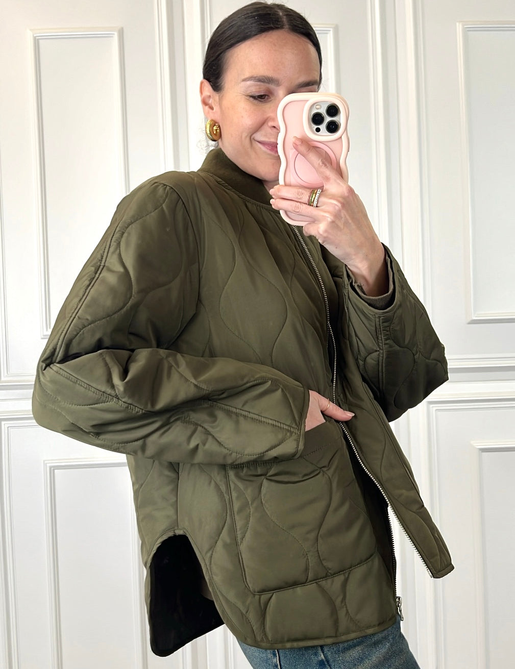 Bomber trapuntato con spacchi