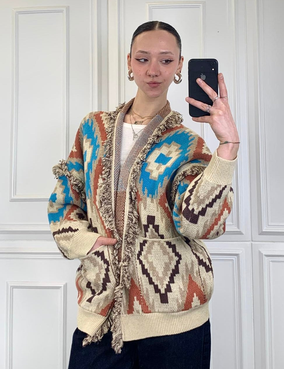 Cardigan rombi all over