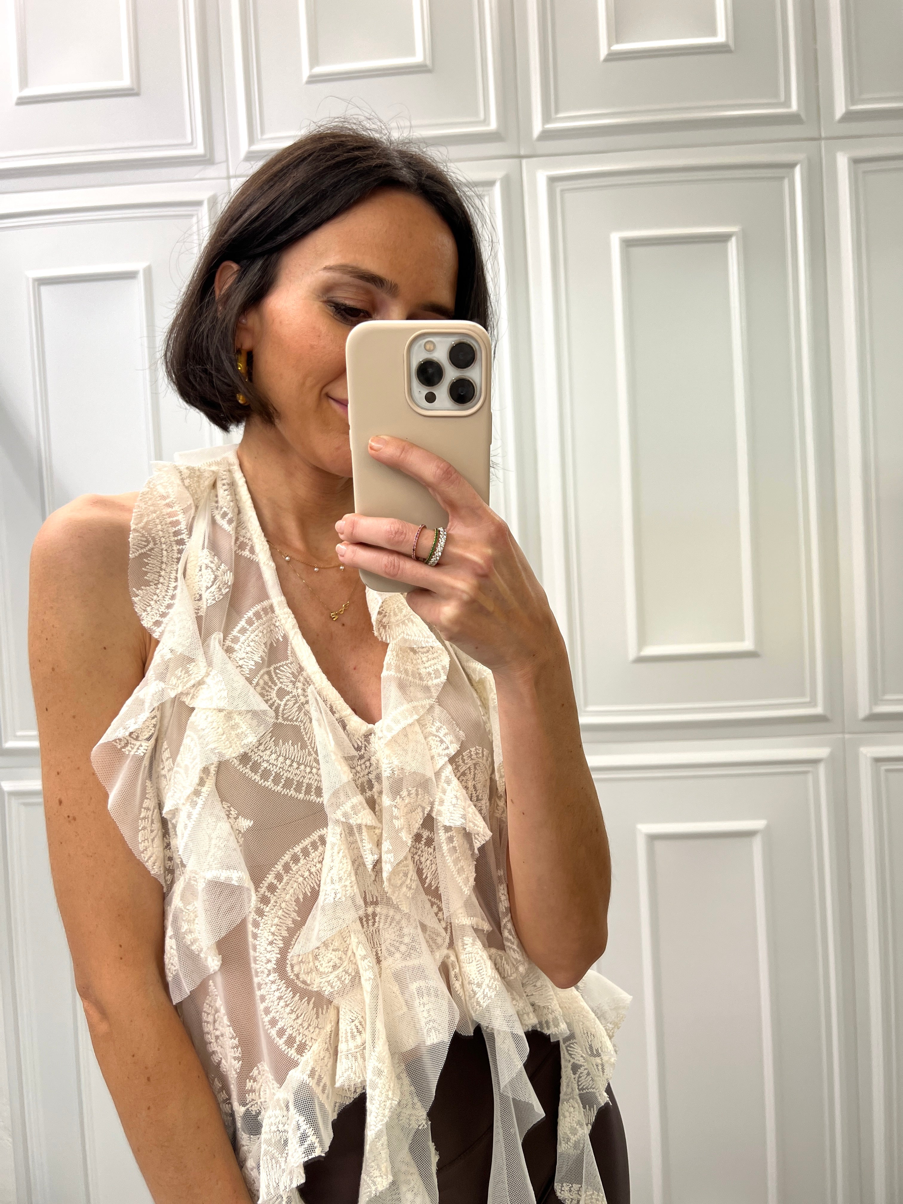 Top rouches e pizzo