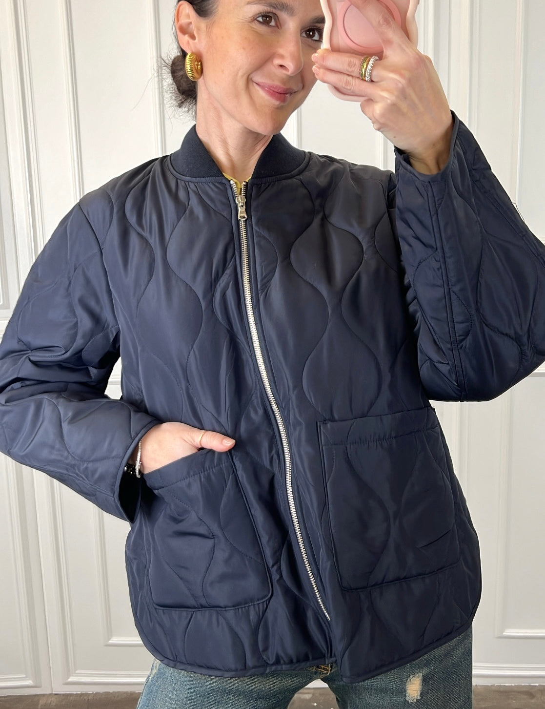 Bomber trapuntato con spacchi