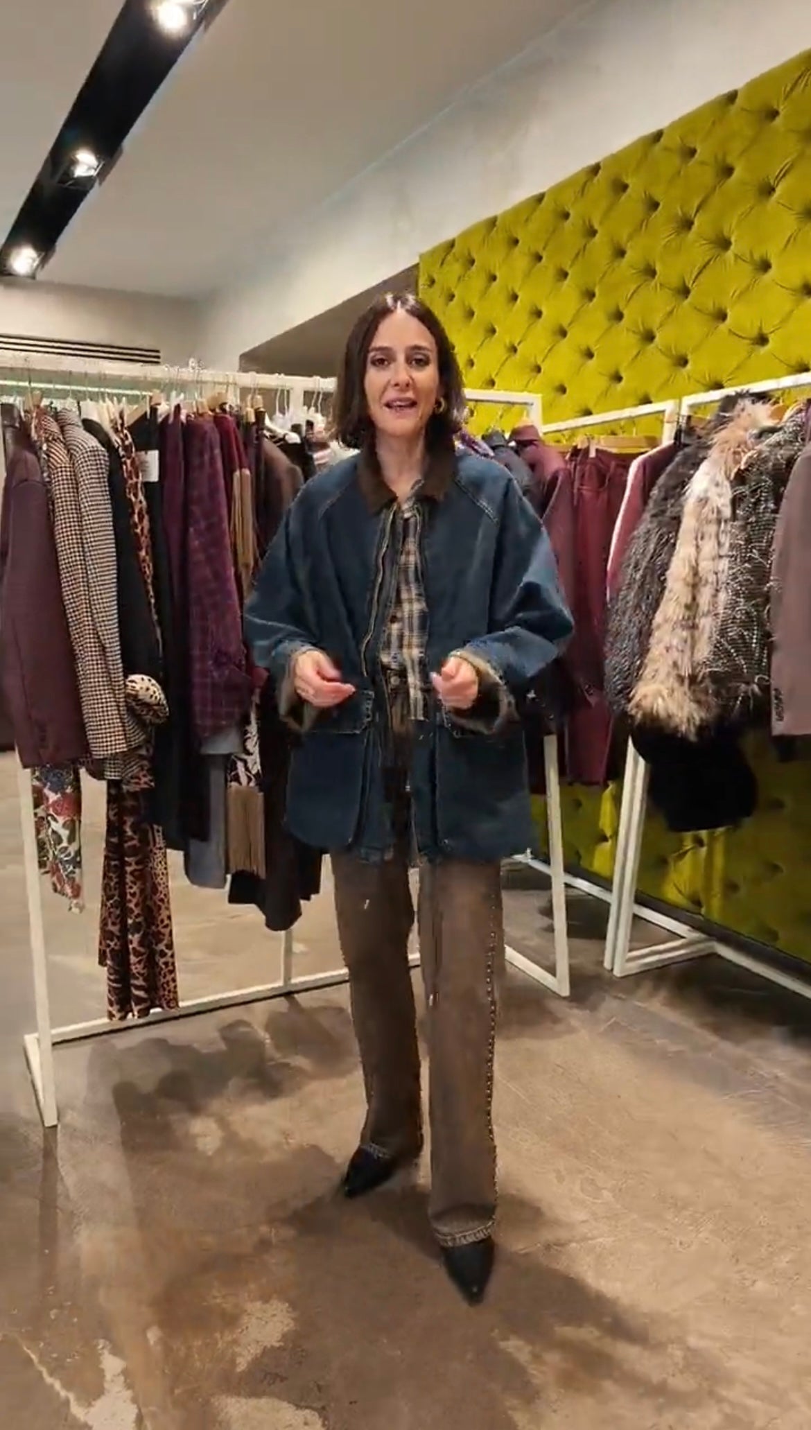 Giubbino jeans collo contrasti