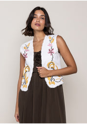 Gilet denim ricamo punto croce