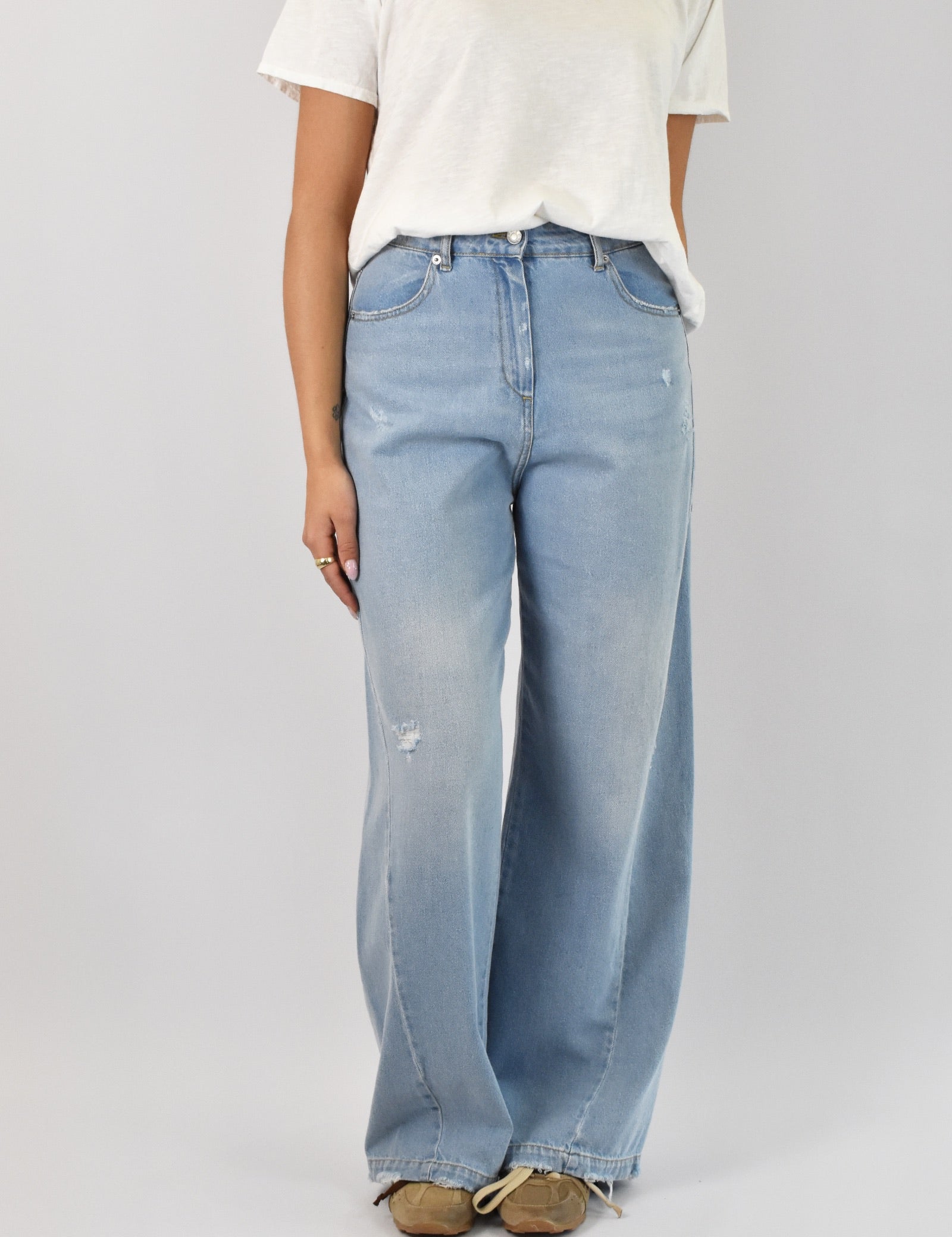 Jeans wide leg vita alta