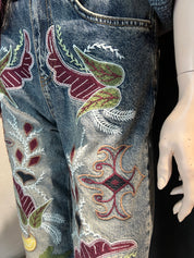 Jeans X ricami fiorati
