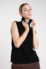 Maglia smanicata quarter zip