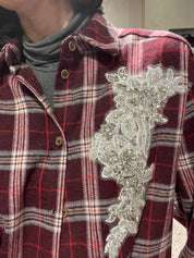 Camicia quadri patch gioiello