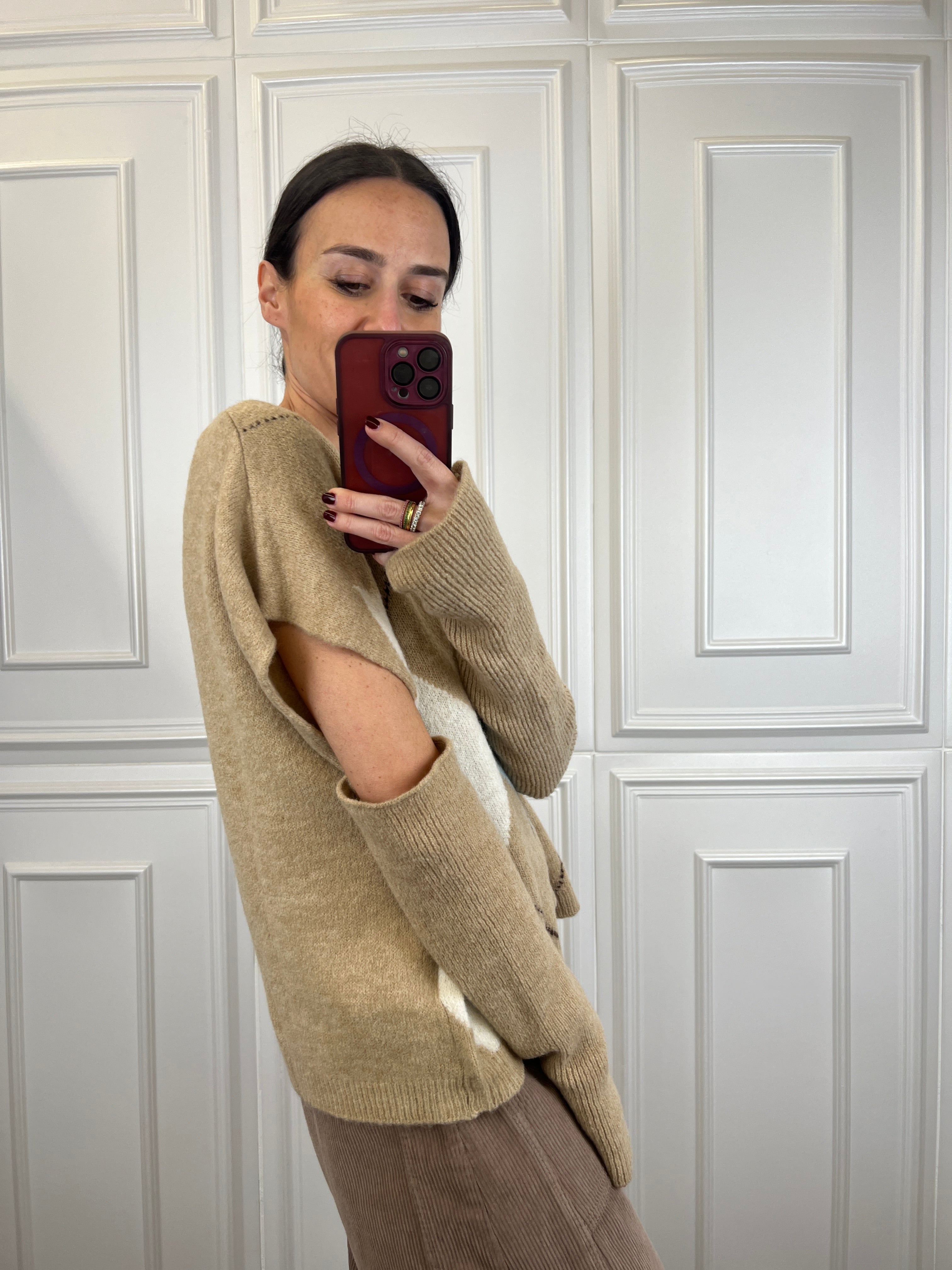 Maglia rombi con manicotti