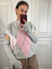 Maglia rombi con manicotti