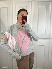 Maglia rombi con manicotti