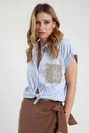 Camicia righine e paillettes