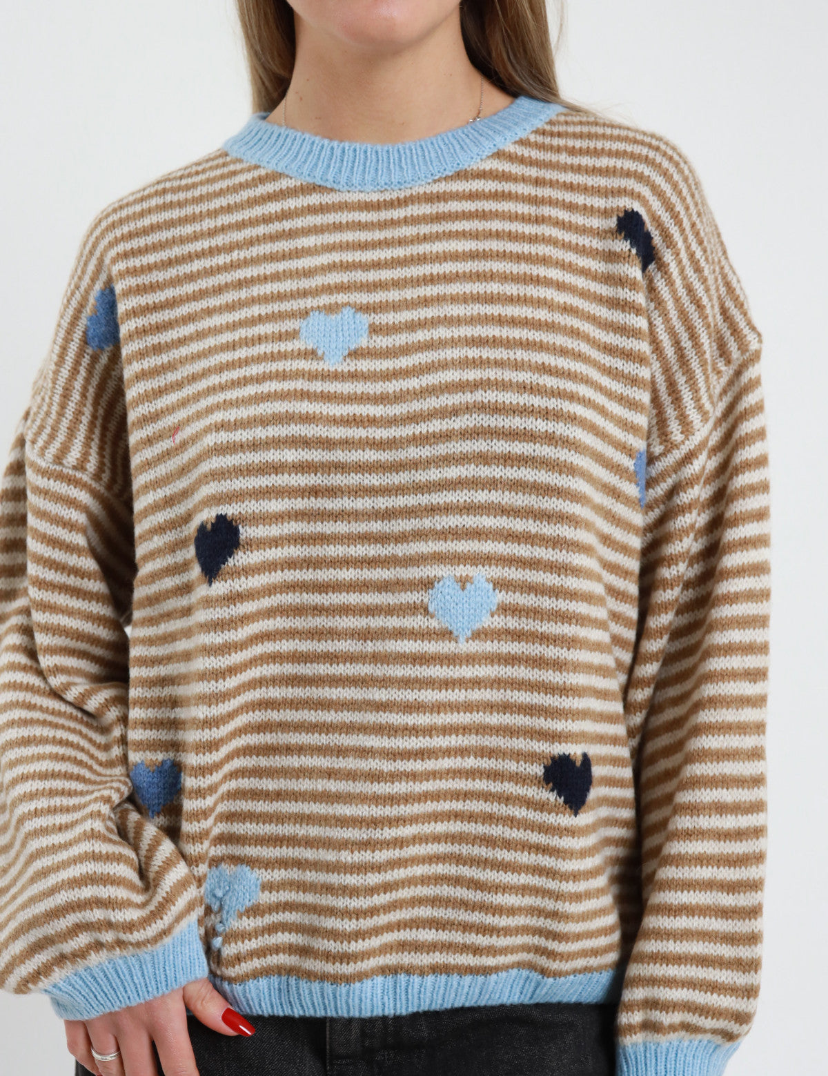 Maglia rigata cuoricini <3