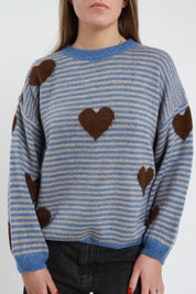 Maglia rigata cuoricini <3