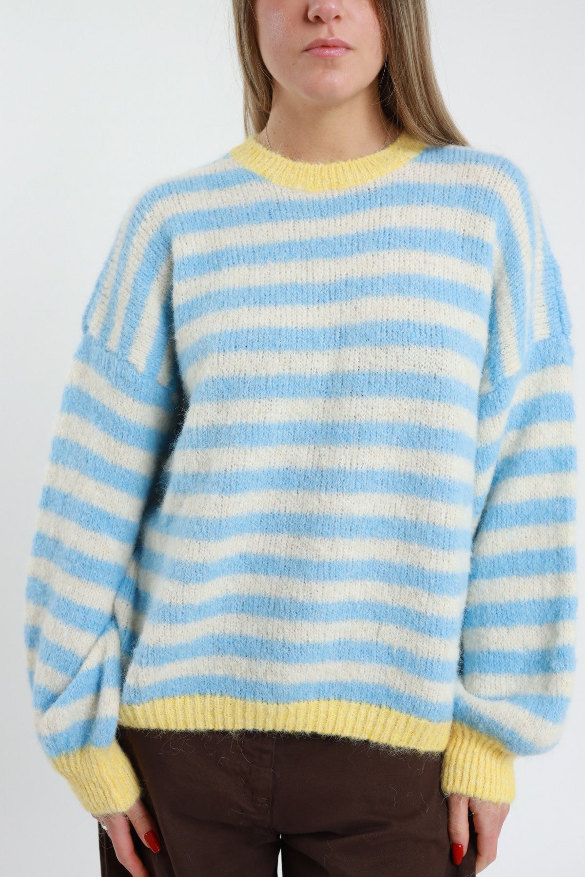 Maglia rigata girocollo