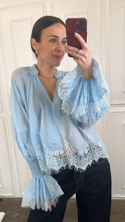 Camicia mussola e pizzo