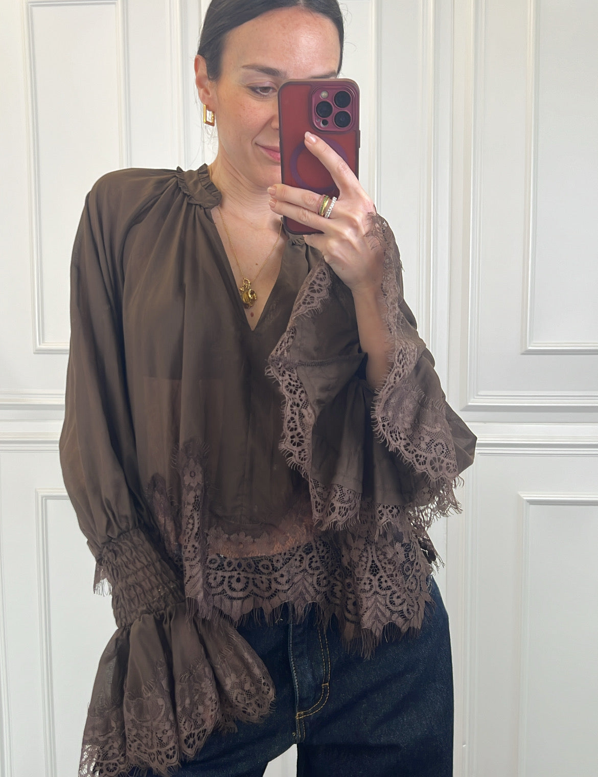 Camicia mussola e pizzo