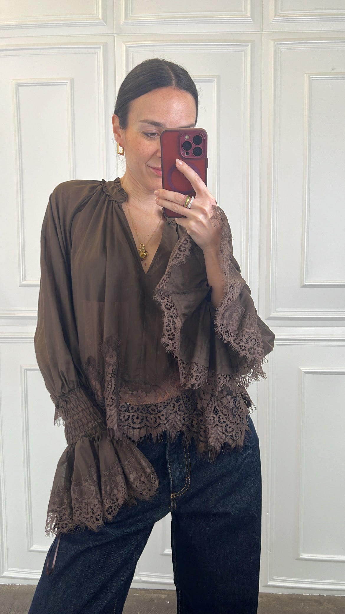 Camicia mussola e pizzo