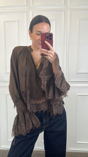 Camicia mussola e pizzo