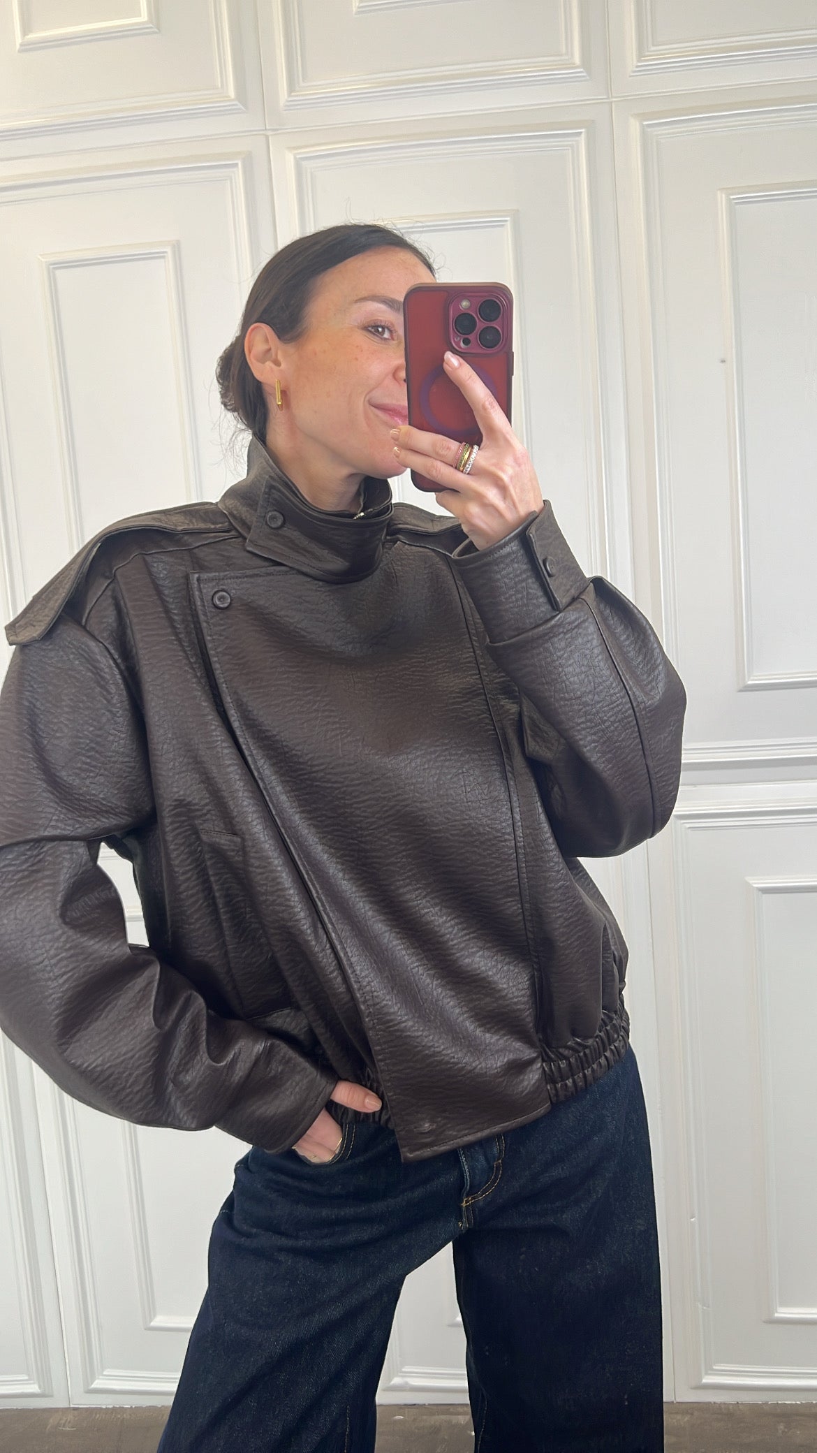 Bomber ecopelle martellata