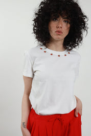 T-shirt scollo ciliegine
