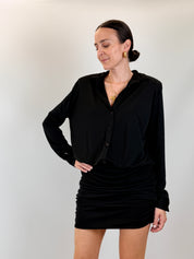 Abito camicia con arricciatura