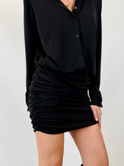 Abito camicia con arricciatura