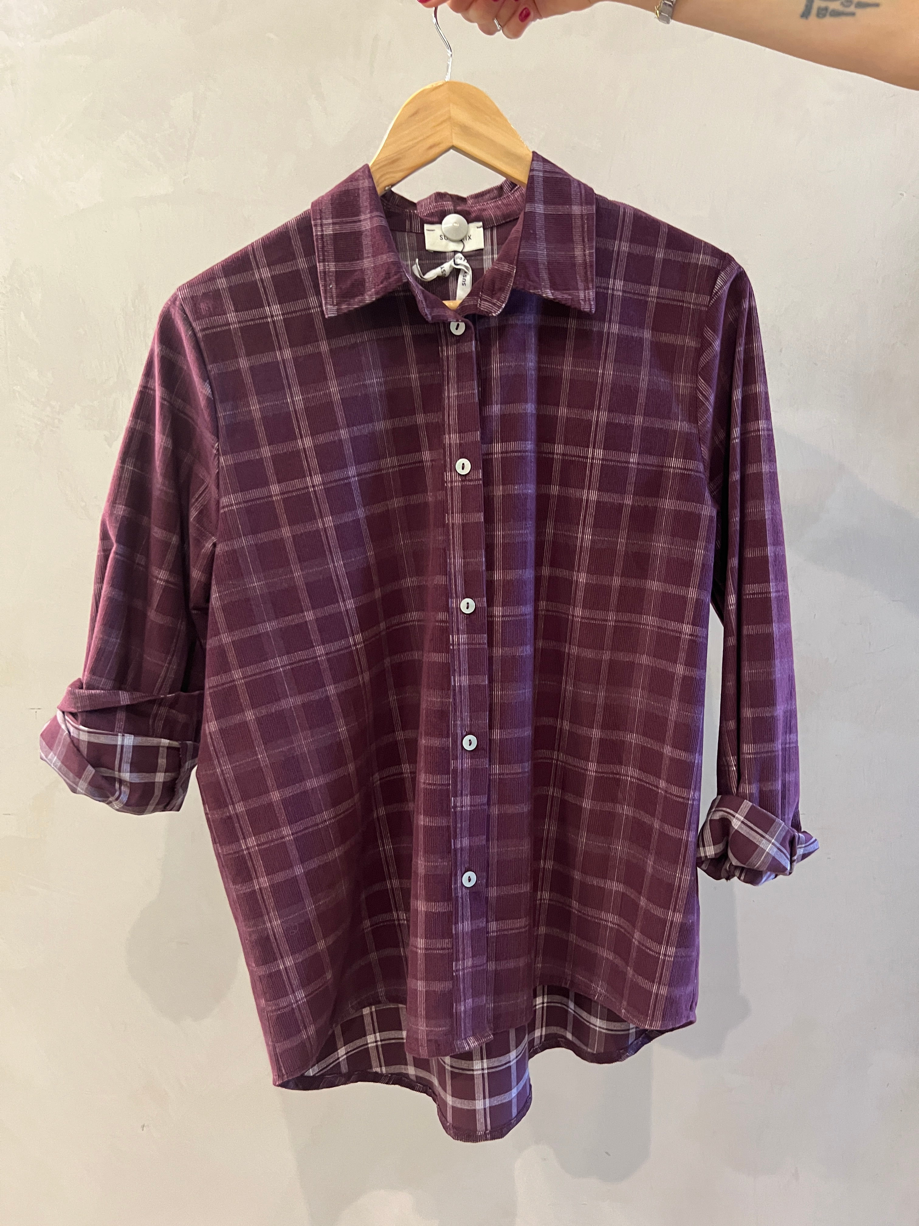Camicia quadri vellutino