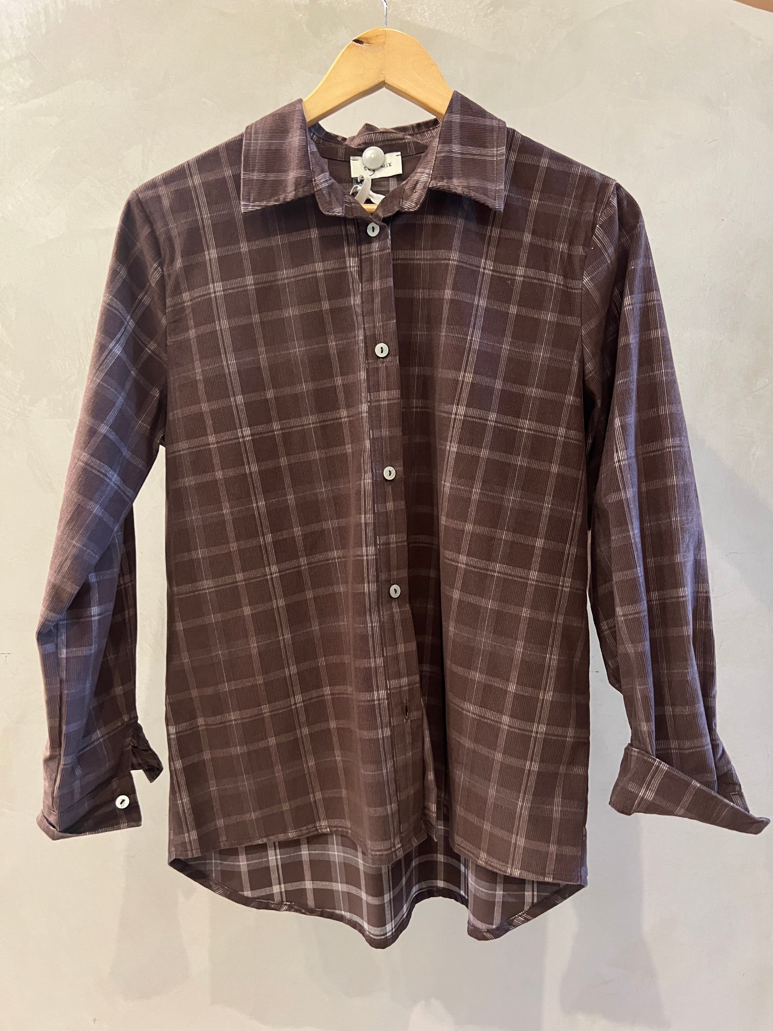 Camicia quadri vellutino