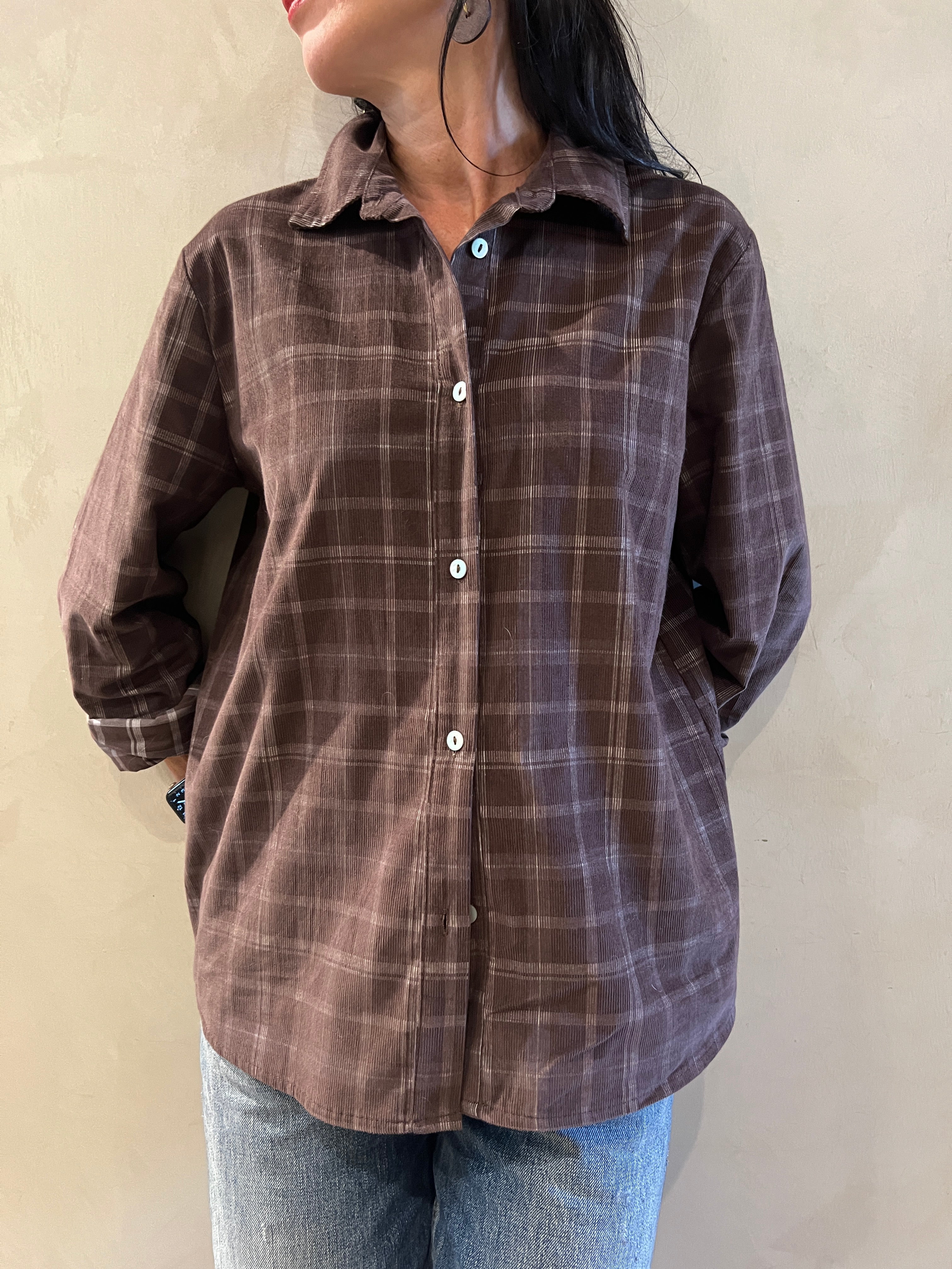 Camicia quadri vellutino