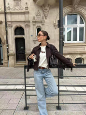 Giubbotto suede con frange