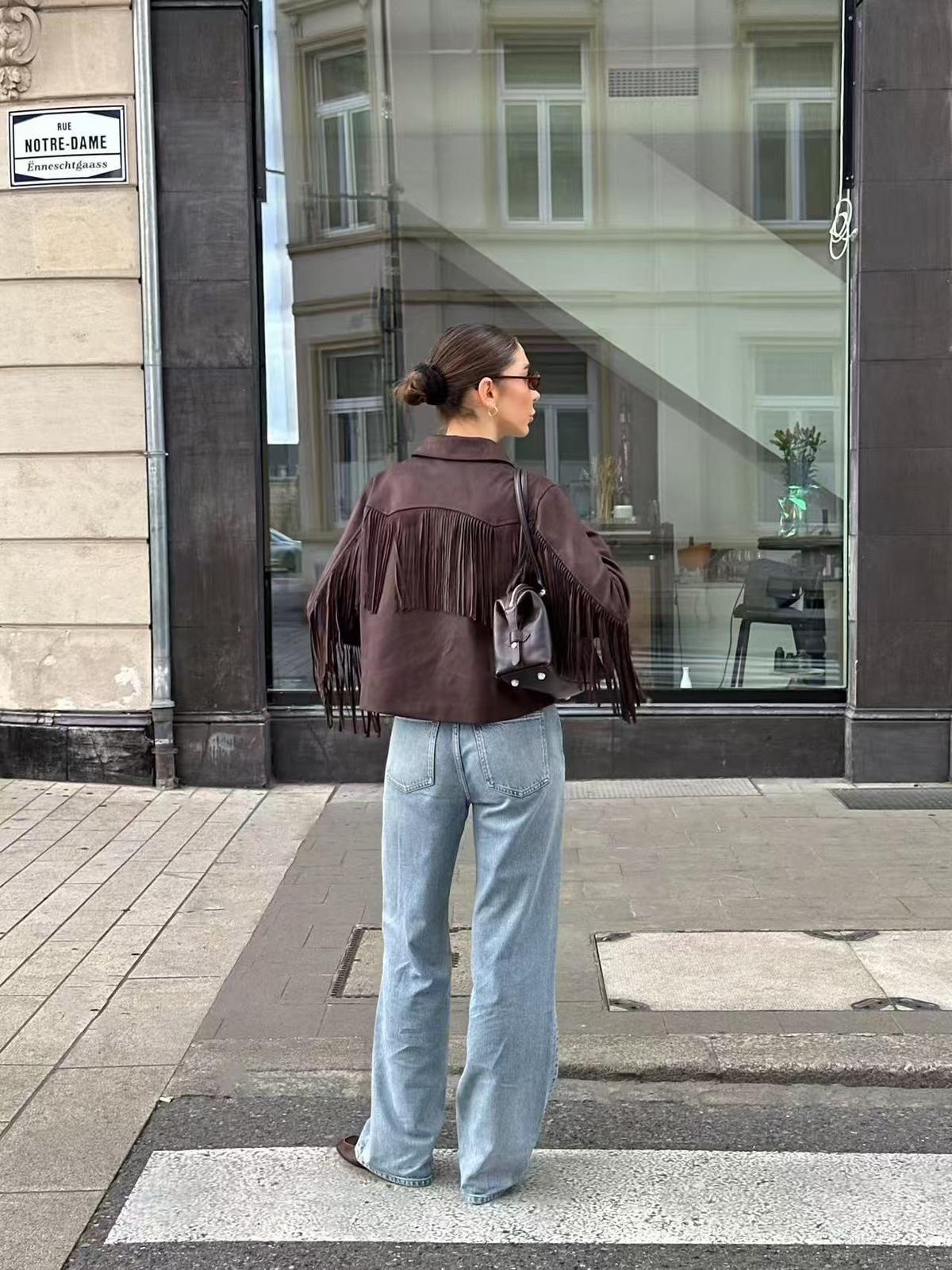 Giubbotto suede con frange