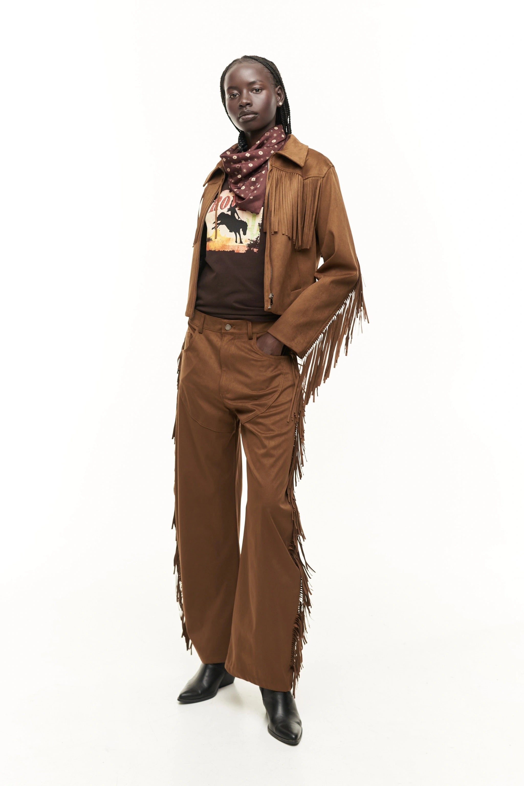 Giubbotto suede con frange