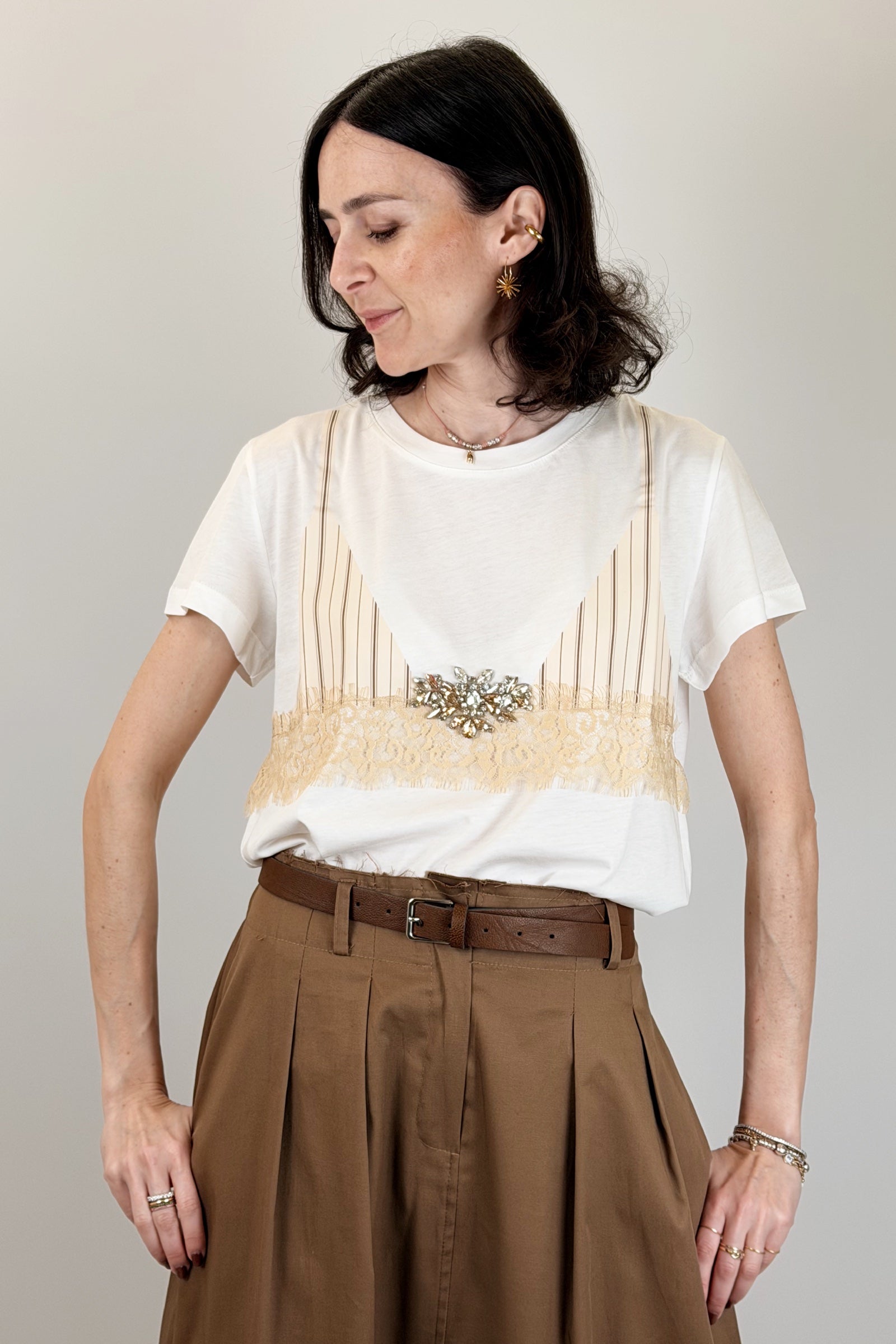 T-shirt bralette gioiello
