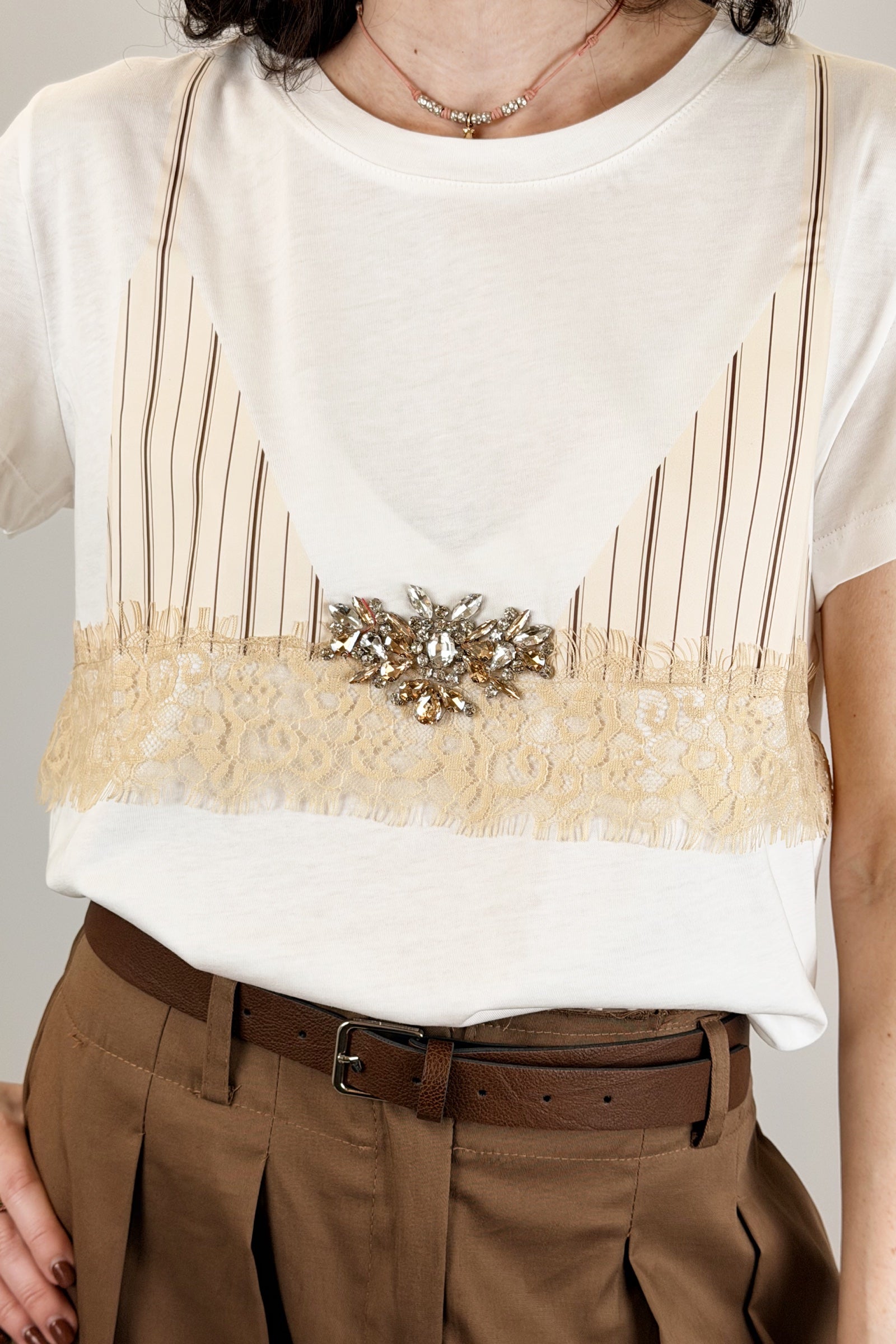 T-shirt bralette gioiello