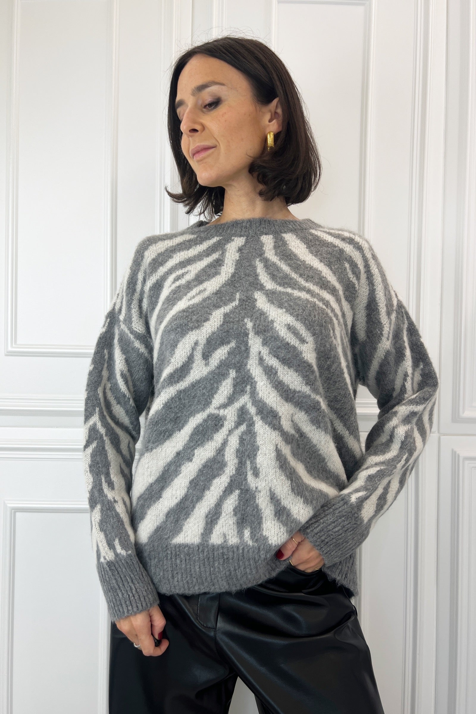 Maglia jaquard animalier