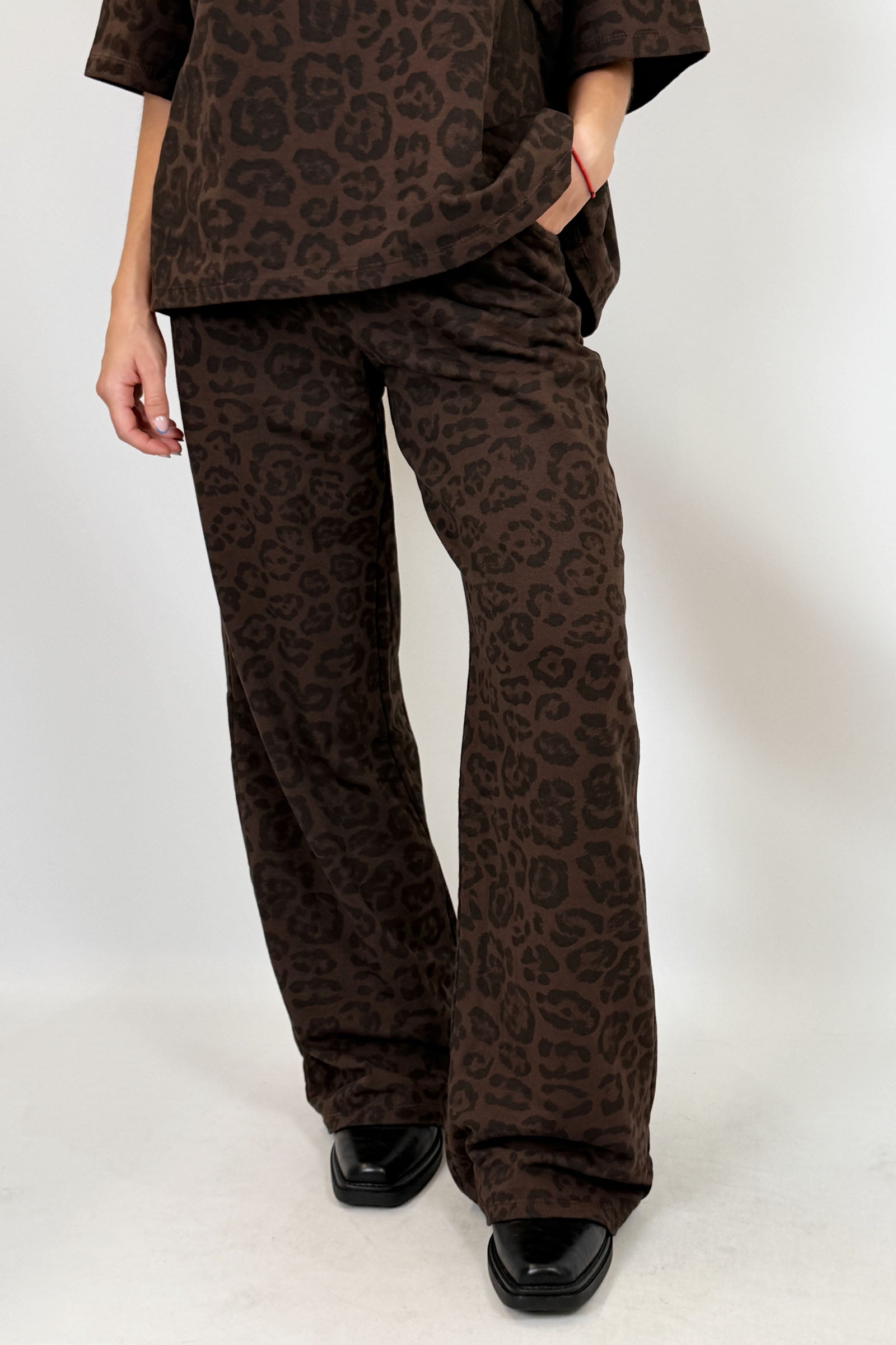 Pantalone felpa maculato
