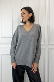 Maglia scollo V ampia