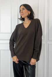 Maglia scollo V ampia