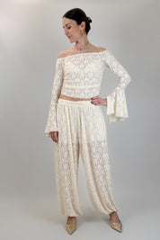 Pantalone pizzo con elastico