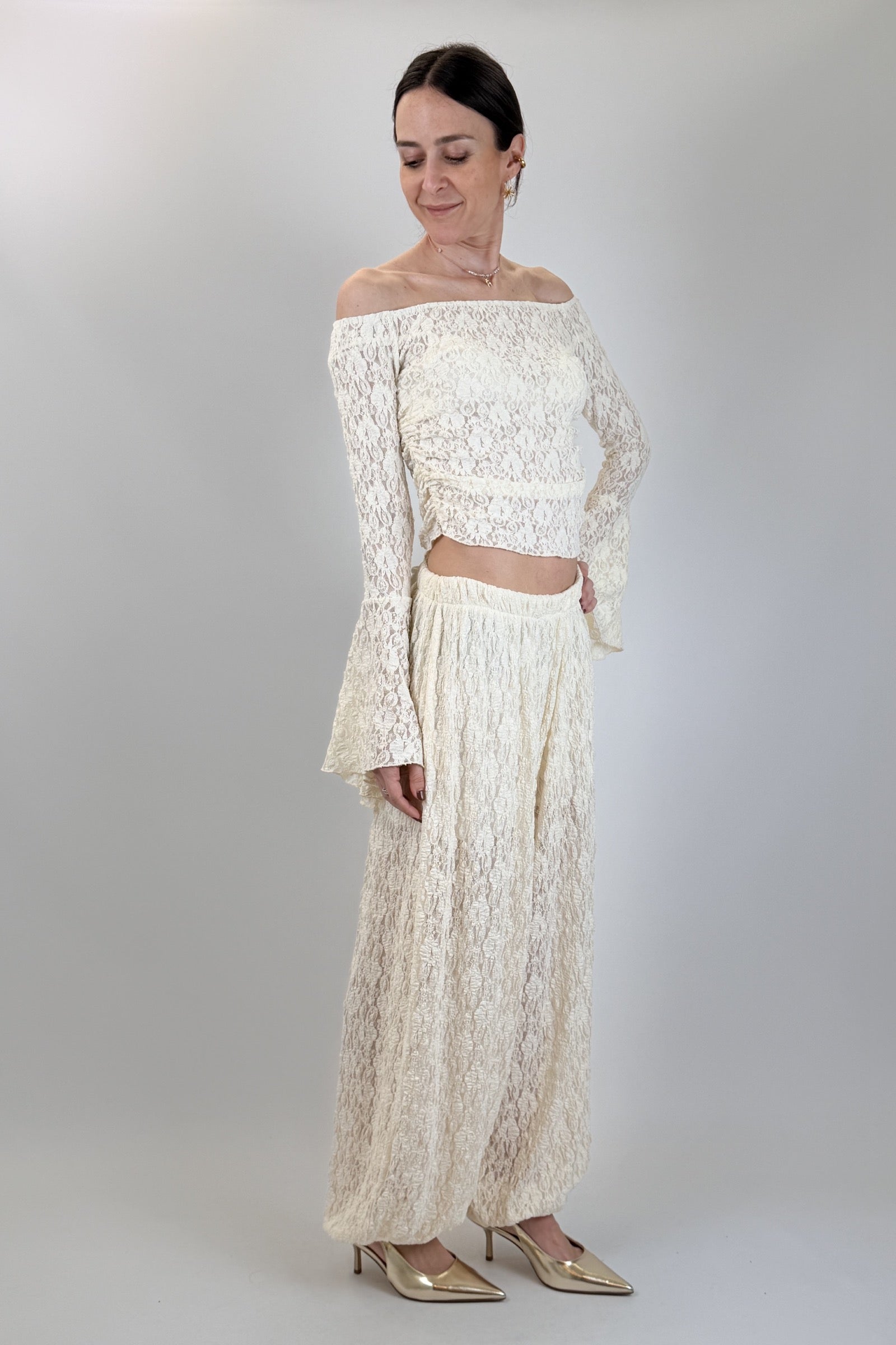 Pantalone pizzo con elastico