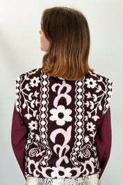 Gilet ricamato fiori