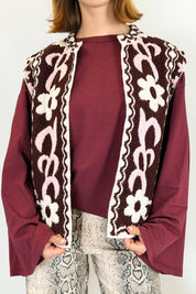 Gilet ricamato fiori