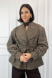Giacca scozzese maxi revers