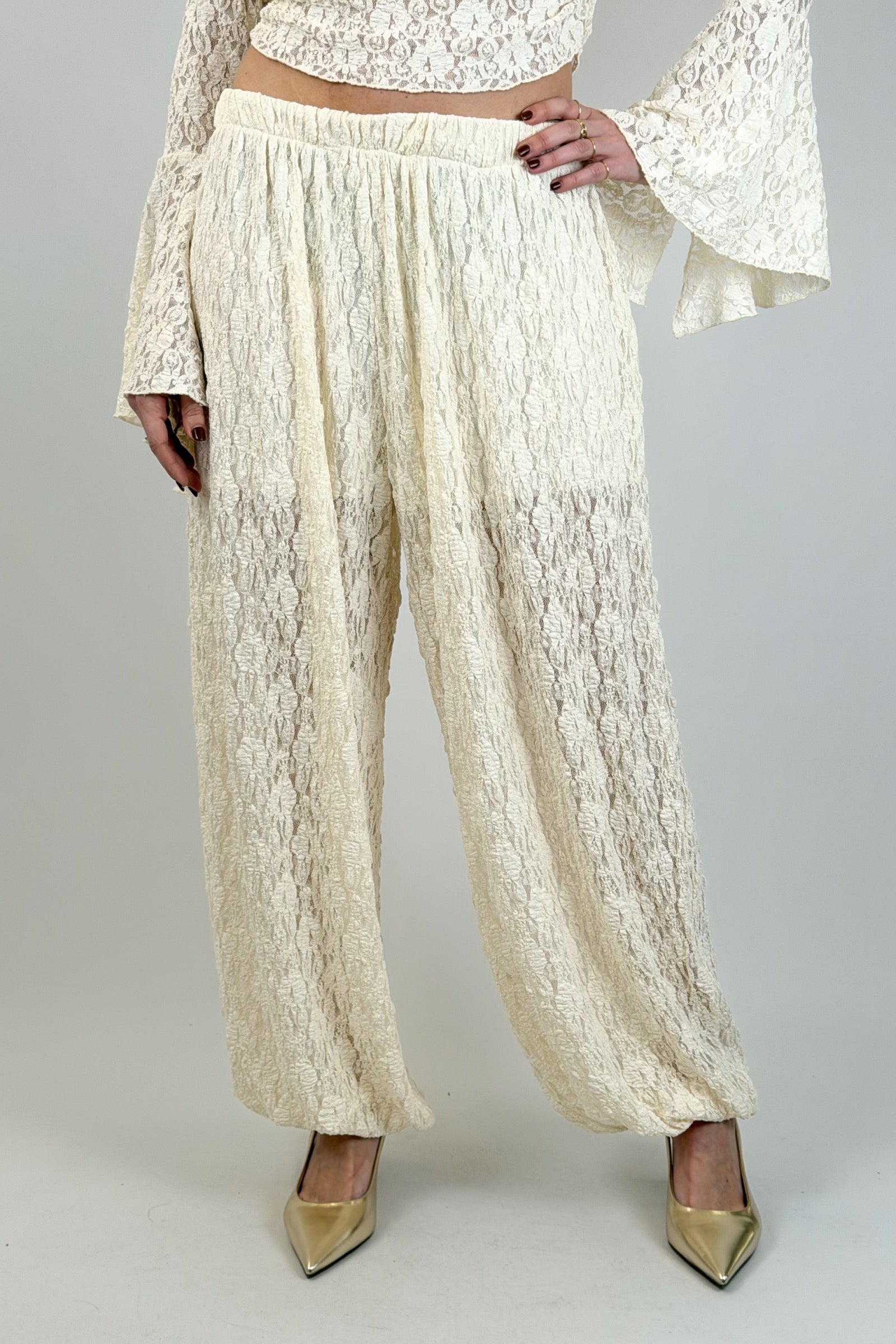 Pantalone pizzo con elastico