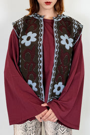 Gilet ricamato fiori