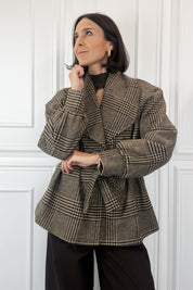 Giacca scozzese maxi revers