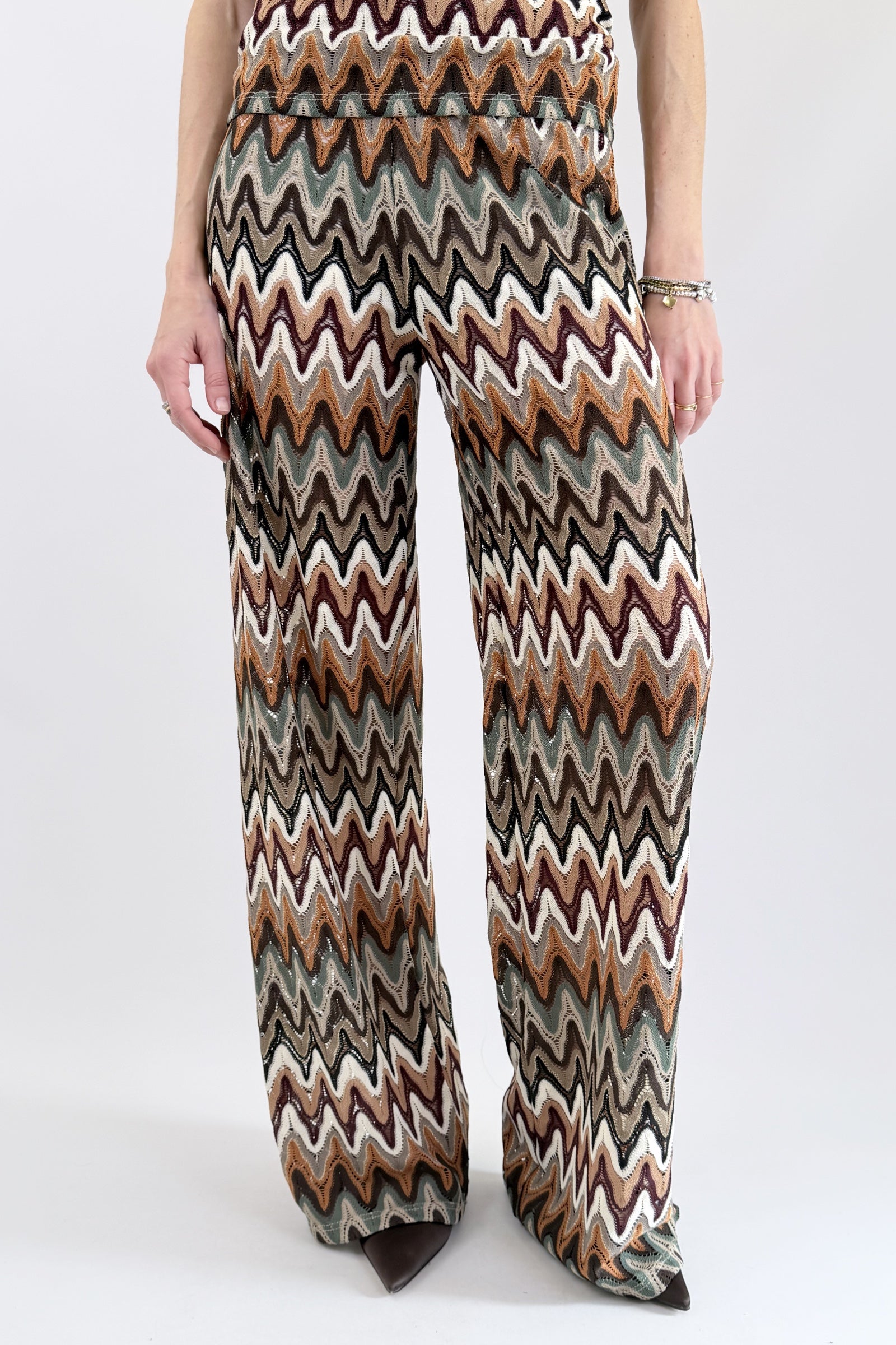 Pantalone fantasia in maglia