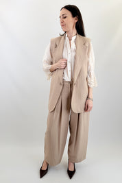 Pantalone ampio gessato