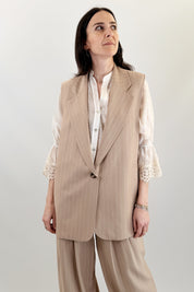 Gilet lungo gessato
