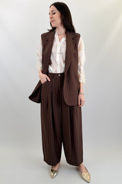 Gilet lungo gessato